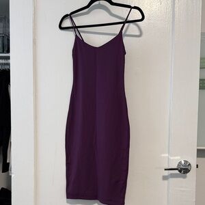 Babaton Purple Contour Spaghetti Strap Bodycon Dress